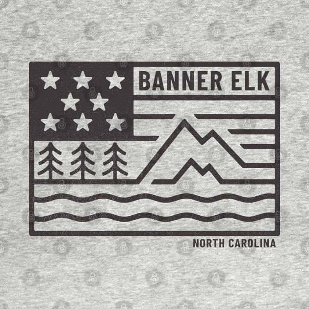 Visiting NC Mountain Cities Banner Elk, NC Flag by Contentarama